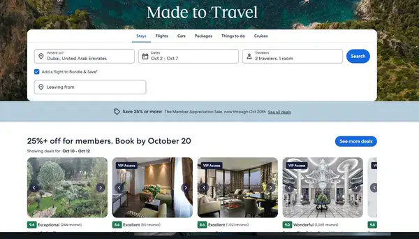 Expedia.com research tool