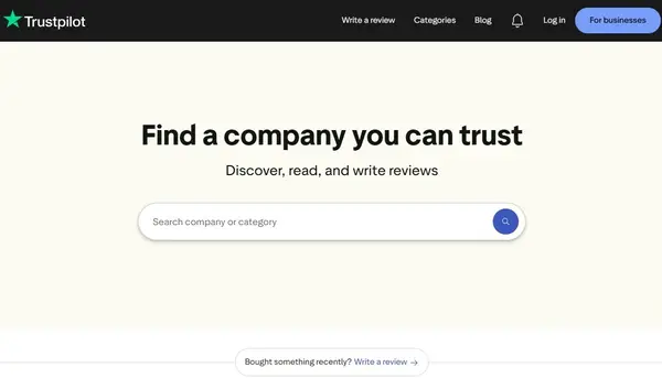 Trustpilot's research tool