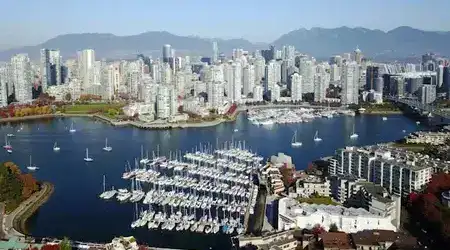 The evocative skyscrapers and Vancouver Bay