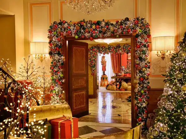 Holiday decorations in the Santa Suite of the Principe di Savoia hotel